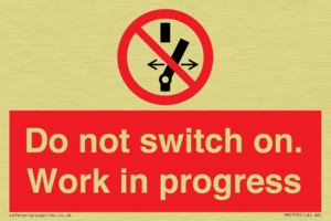 Do not switch on. Work in progress